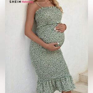 Green Floral Maternity Dress